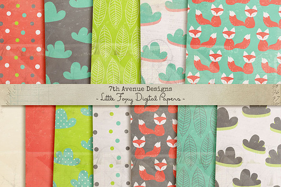 Little Foxy Digital Papers preview 2