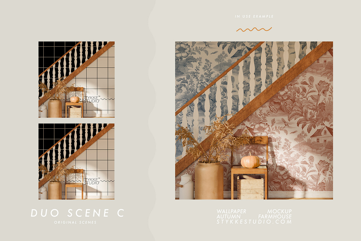 Autumn Farmhouse | WALLPAPER MOCKUP, a Household Mockup by Stykke Studio (Photo 3 of 22)