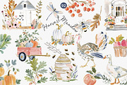 harvest meadow watercolor clipart, a Decorative Illustration by Patishop Art (Thumbnail 1 of 10)