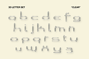 3D Plastic Letter Set | 2 Colors, an Object Graphic by Fivehead Studio (Thumbnail 4 of 6)