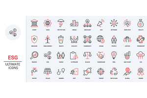 Esg criteria company icons, a Technology Illustration by Lemberg Vector