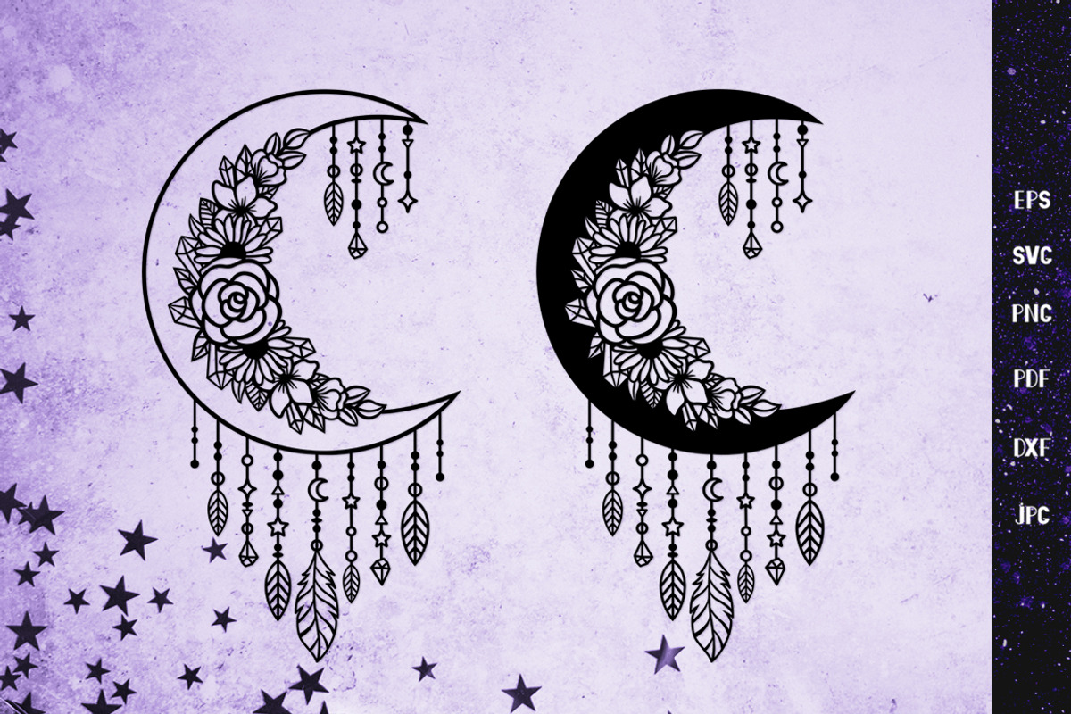 Crescent Moon Dreamcatcher, a Graphic by Digital_Craftyfox (Photo 4 of 7)