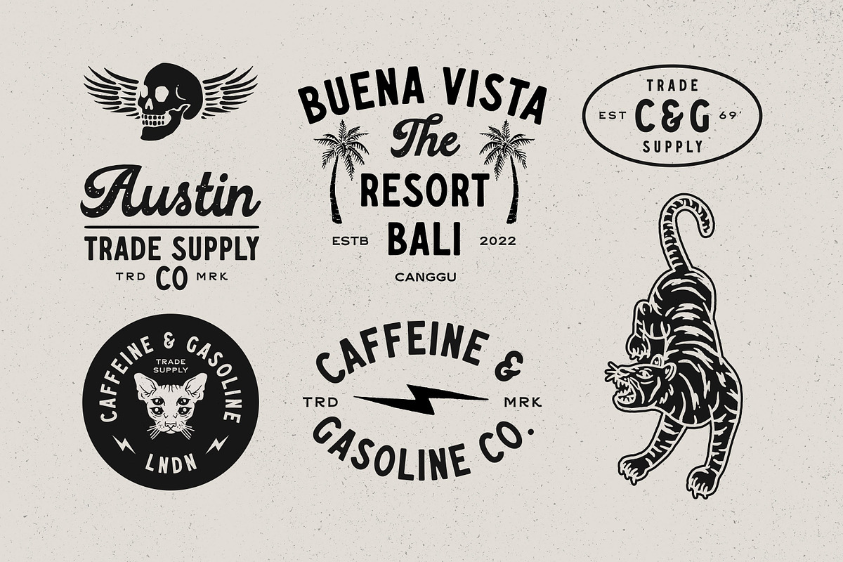 Caffeine & Gasoline Fonts + Extras, a Script Font by Davide Bassu (Photo 7 of 20)