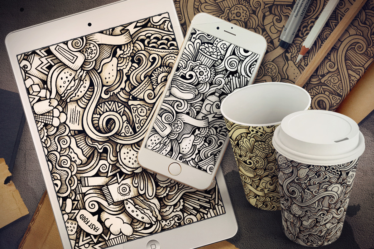 Fast Food Graphics Patterns, a Pattern Graphic by BALABOLKA (Photo 7 of 7)