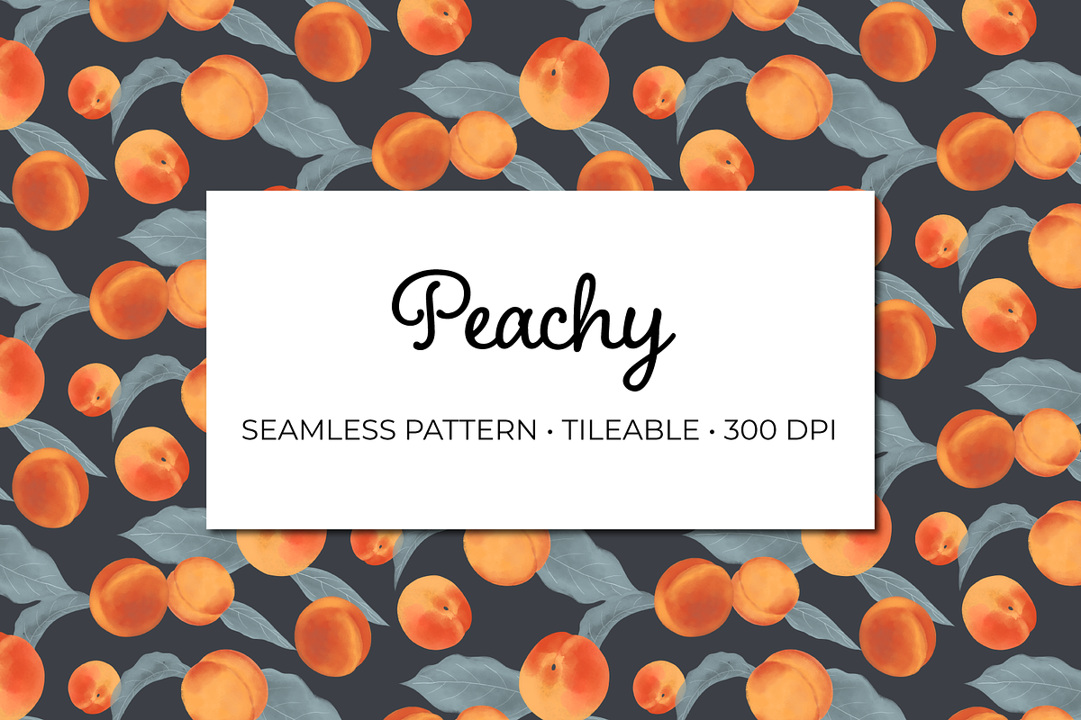Peachy Seamless Pattern, a Pattern Graphic by Painted Puffin Creative (Photo 1 of 3)