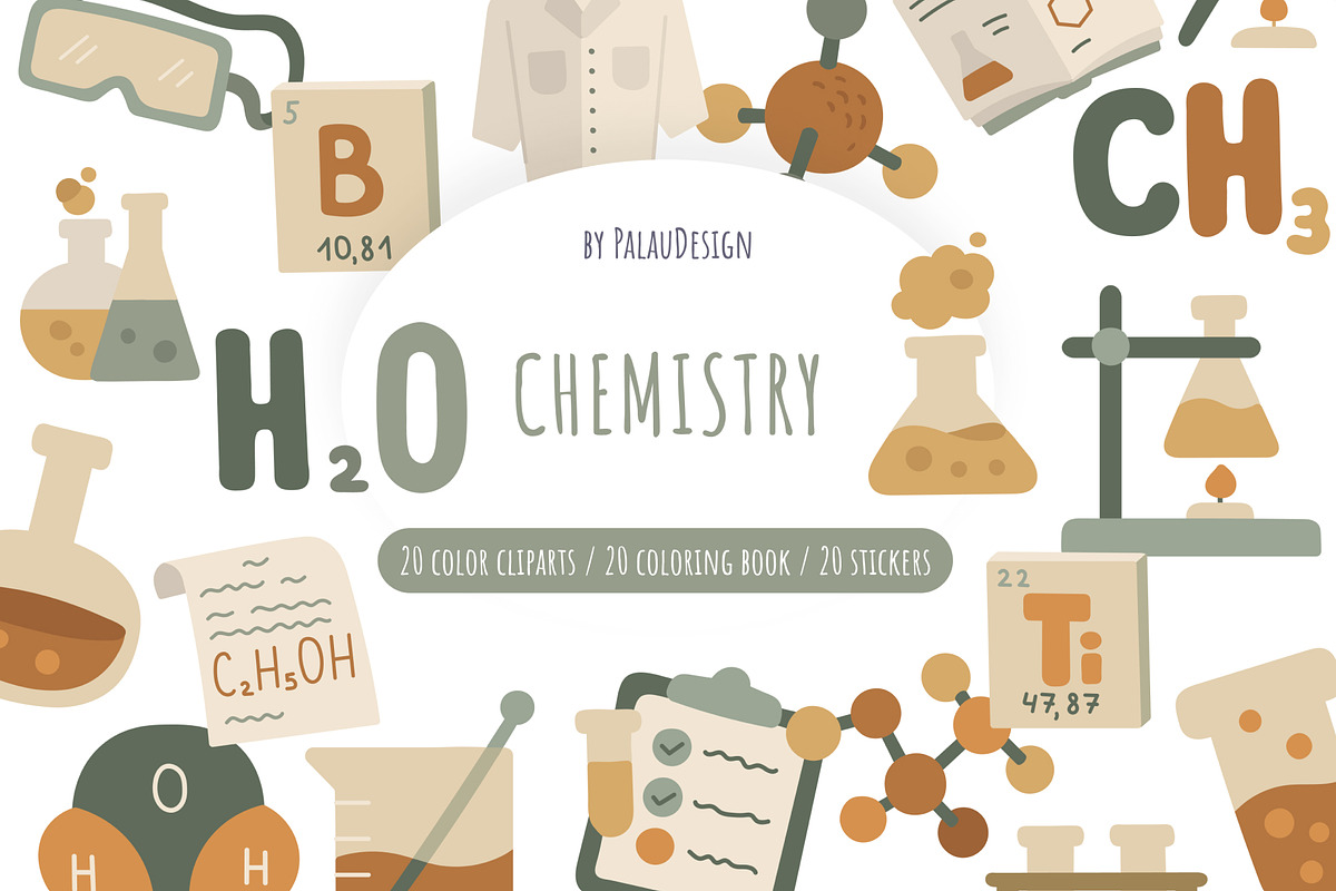 Science Lab Clipart Set, an Education Illustration by Palau (Photo 1 of 10)