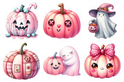 Pink Halloween Pumpkin Clipart, an Illustration by Daily.Designs (Thumbnail 3 of 5)