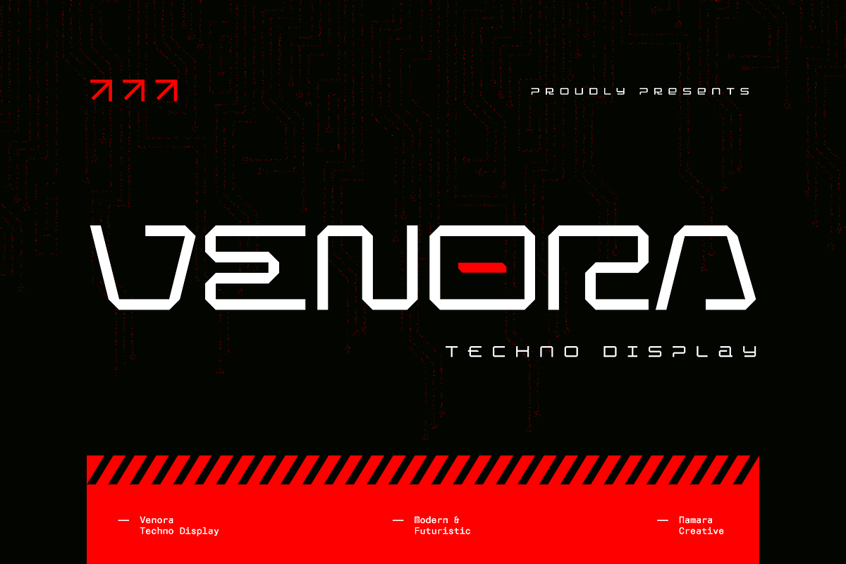 Venora - Extended Futuristic Display, a Sans Serif Font by Namara Creative Studio (Photo 1 of 12)