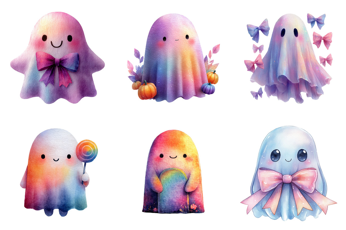 Iridescent Halloween Ghost PNG, an Illustration by SinaCreation (Photo 4 of 7)