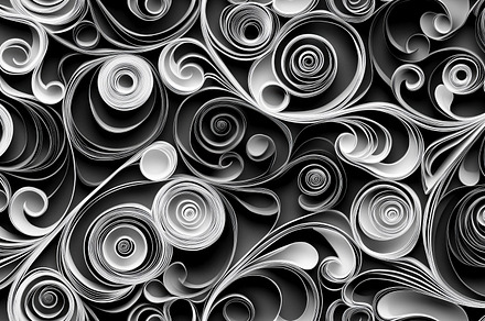 A mesmerizing abstract pattern featuring swirling shapes and spirals in black a, a Background Photo by Textures & Backgrounds