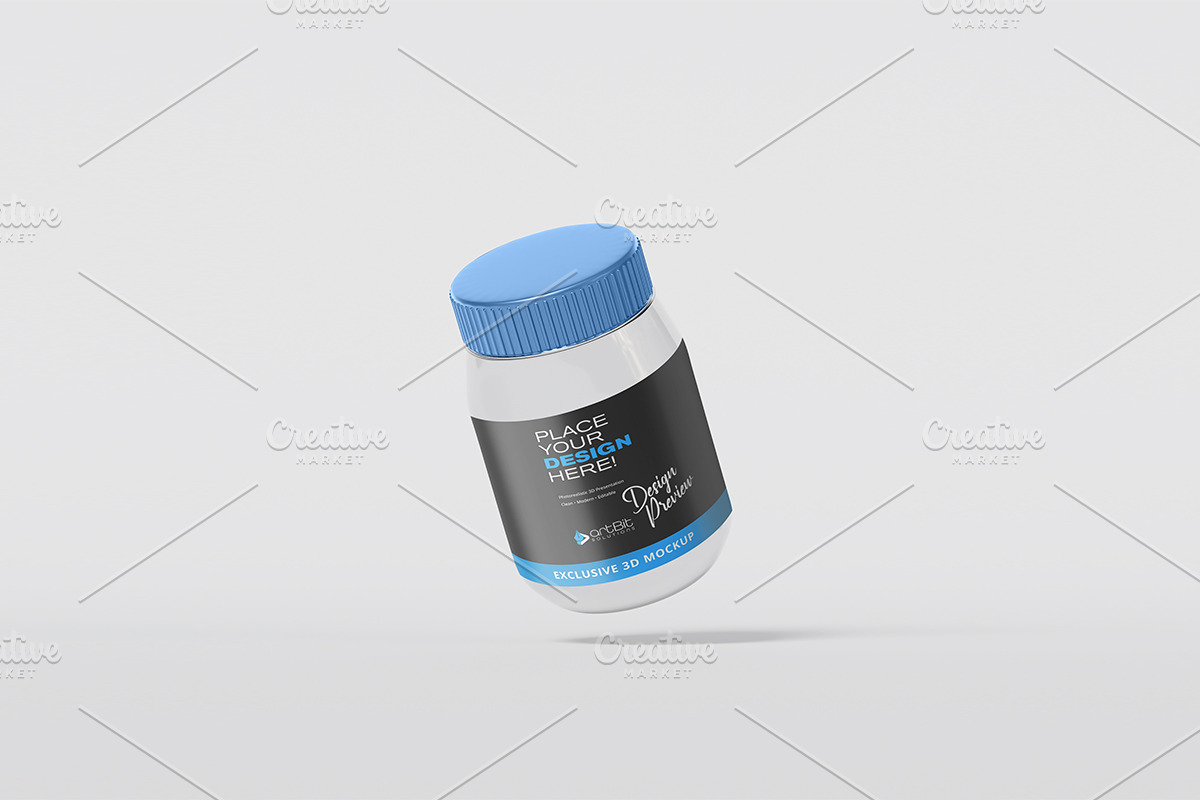 Glass Jar Set Packaging Mockup, a Cups & Container Mockup by artBit Design Studio (Photo 4 of 9)