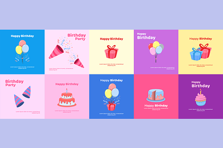 Invitation Birthday Card Collection, a Templates & Theme by garistipis