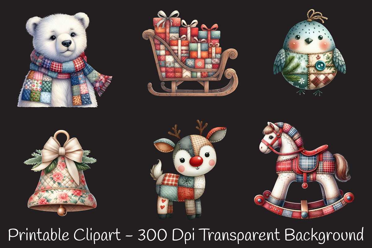 Patchwork Christmas Sublimation PNG, an Illustration by RobertsArt (Photo 5 of 7)