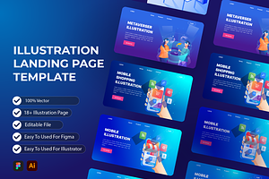 Modern Illustration Landing Page, a Landing Page Template by Pixel Blend