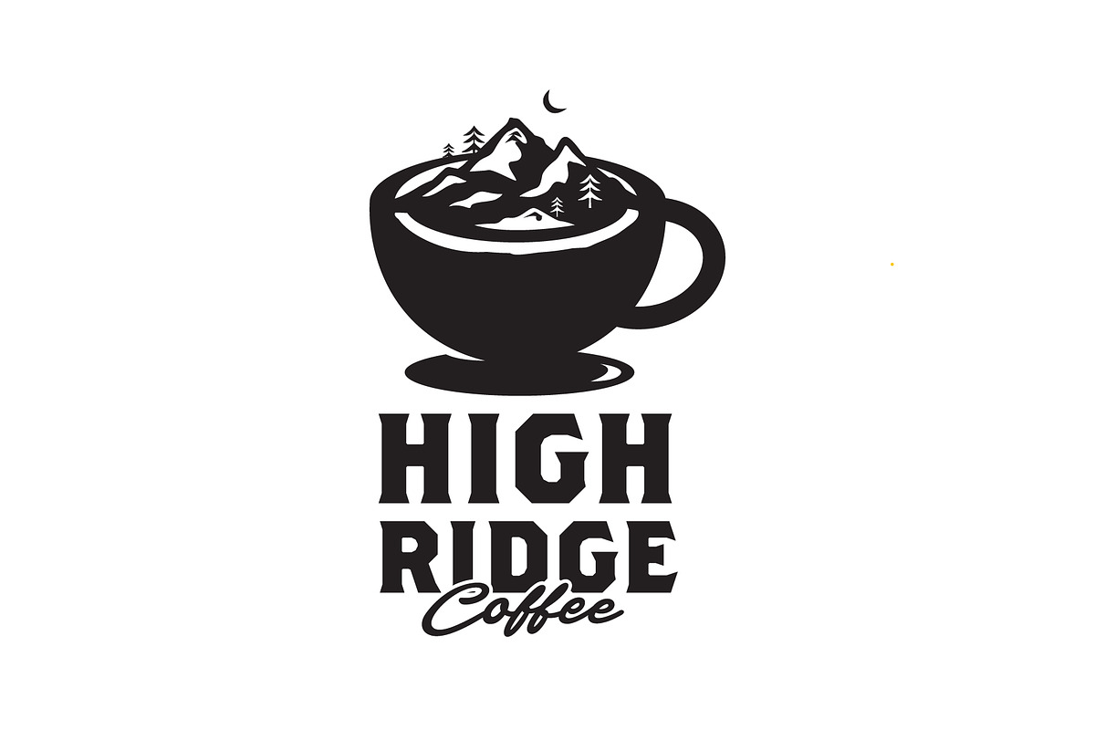 high mountain in coffee cup logo, a Branding & Logo Template by funpixel