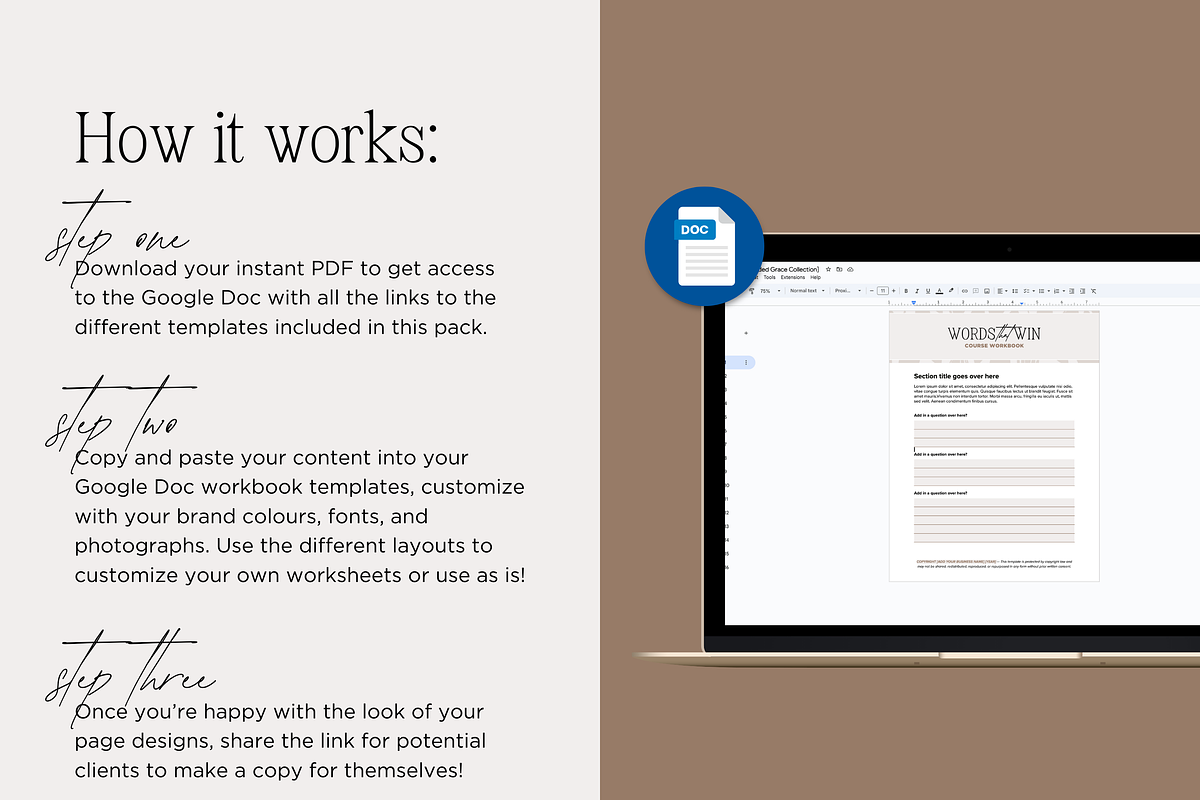 Google Doc Workbook Template, a Presentation Template by Our Polished Pages (Photo 6 of 7)