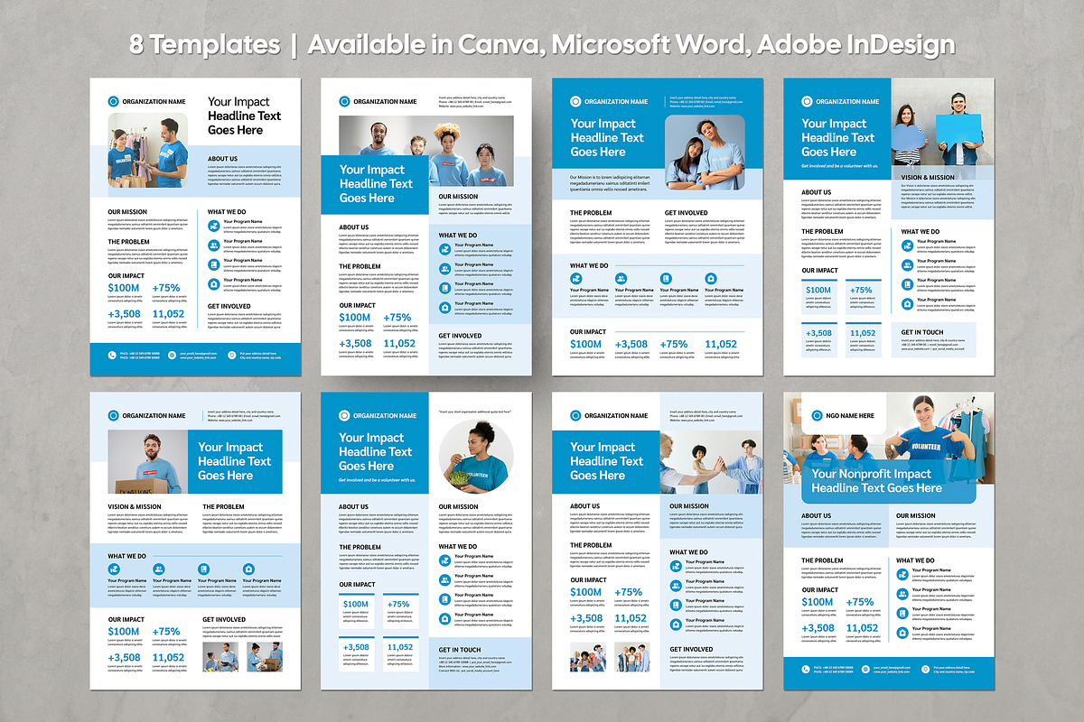 Nonprofit One Pager Template, a Flyer Template by Leaflove (Photo 2 of 10)