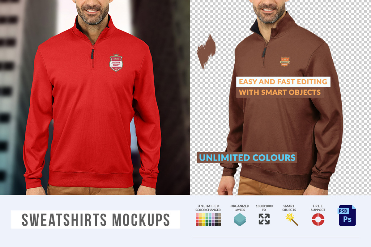 Men Sweatshirts Mock-ups, a Hoody Mockup by Mock-up Store (Photo 2 of 5)