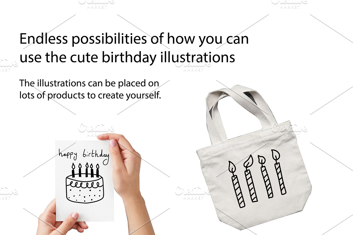 Cute doodle birthday icons, a Seasonal Illustration by Liz Pengilley Studio (Photo 4 of 4)