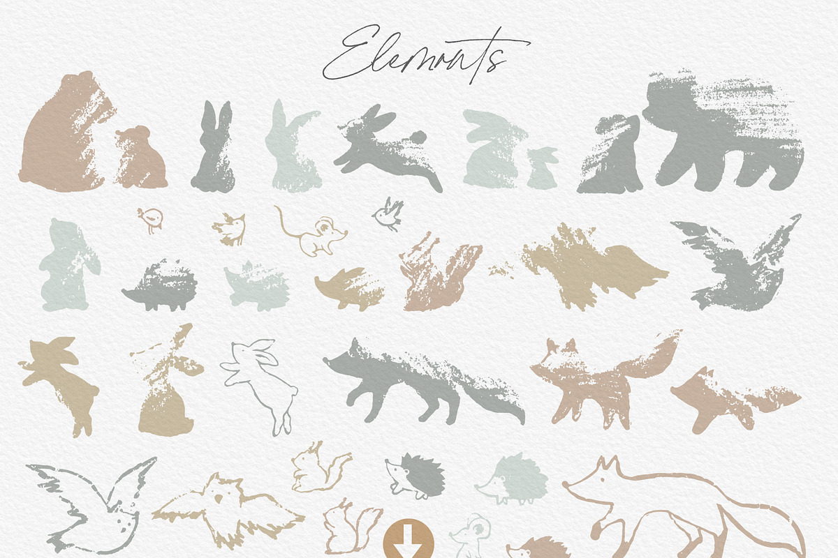 Autumn Forest Patterns and Elements, an Animal Illustration by MeadowFox