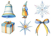 Watercolor Neutral Christmas Clipart, an Illustration by Designworld (Thumbnail 2 of 6)