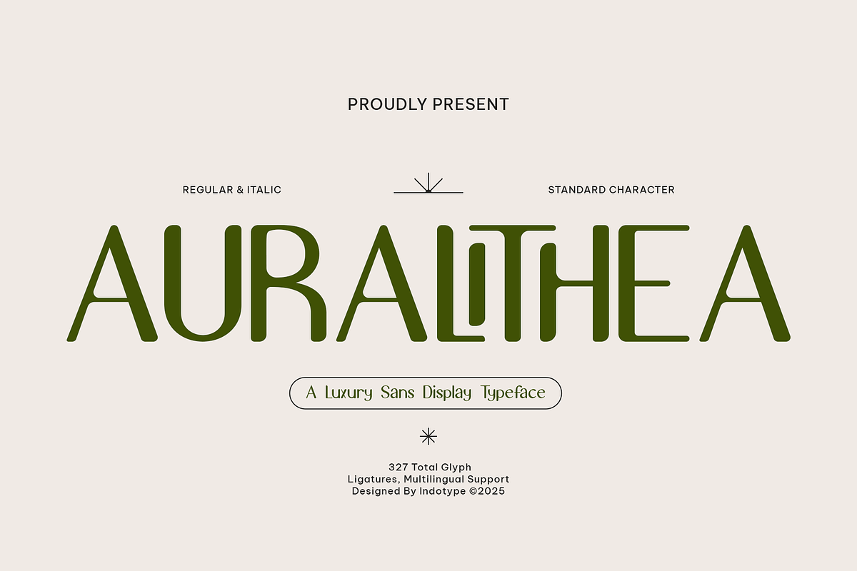Auralithea - Luxury Sans Display, a Sans Serif Font by Indotype Foundry (Photo 1 of 10)