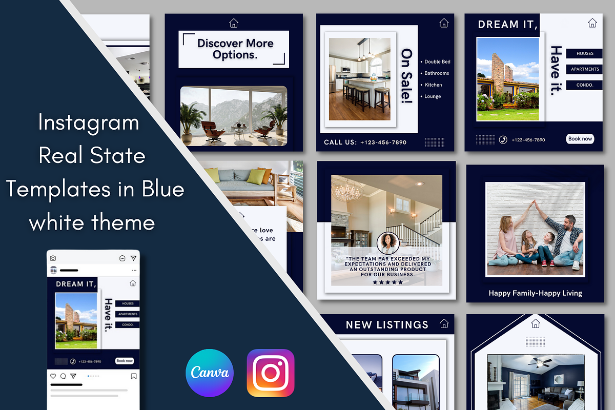 Instagram Real State Canva Templates, a Social Media Template by Qamso Designs (Photo 1 of 2)