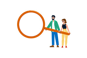 Smiling business people holding big, a Person Illustration by pikepicture