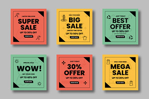 Sale Social Media Banner Set, a Stationery Template by MightyDesign