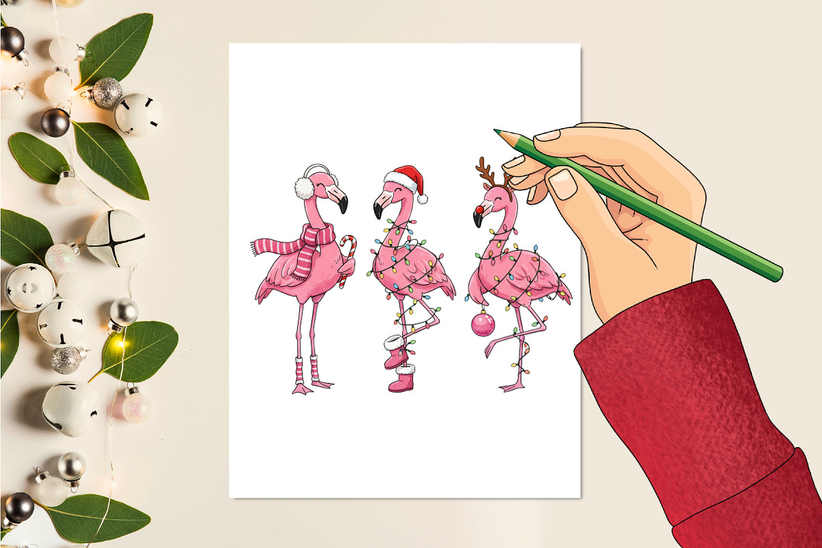 Flamingo Tropical Christmas Png, a Seasonal Illustration by Rose Art (Photo 3 of 4)