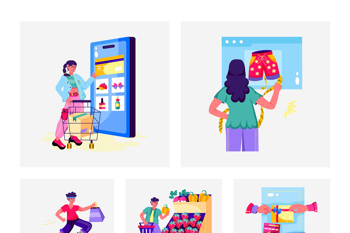 Shopping Illustration Set, a Person Illustration by Prosymbols (Photo 8 of 8)