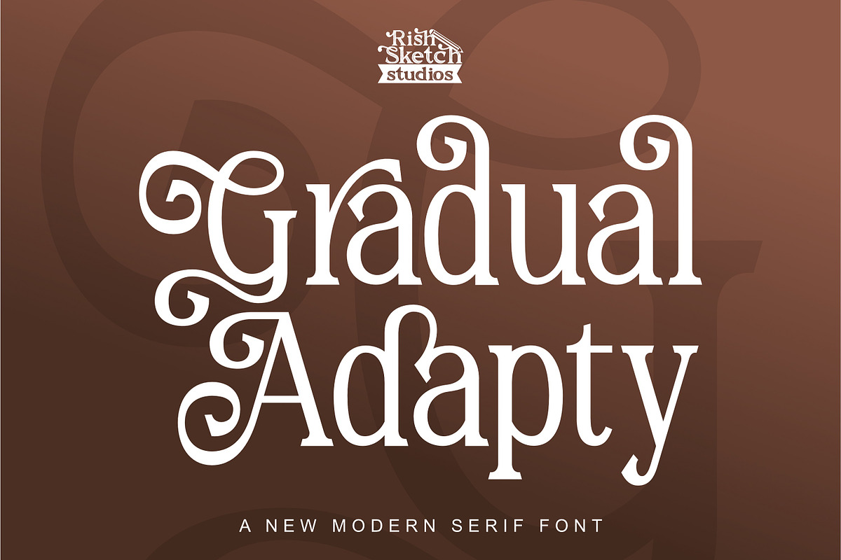 Gradual Adapty, a Serif Font by Rishsketch (Photo 1 of 14)