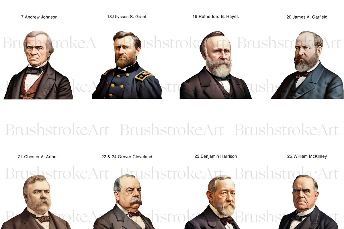 American Presidents Clipart, History, a Person Illustration by BrushstrokeArtGB (Photo 4 of 9)