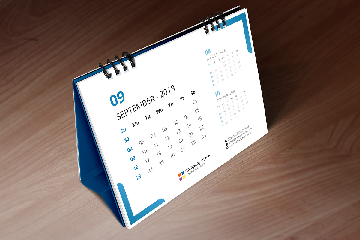 Desk Calendar 2018_V4, a Stationery Template by graphicbox (Photo 5 of 7)