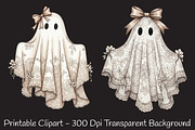 Cute Halloween Lace Ghost Png, an Illustration by RobertsArt (Thumbnail 4 of 7)