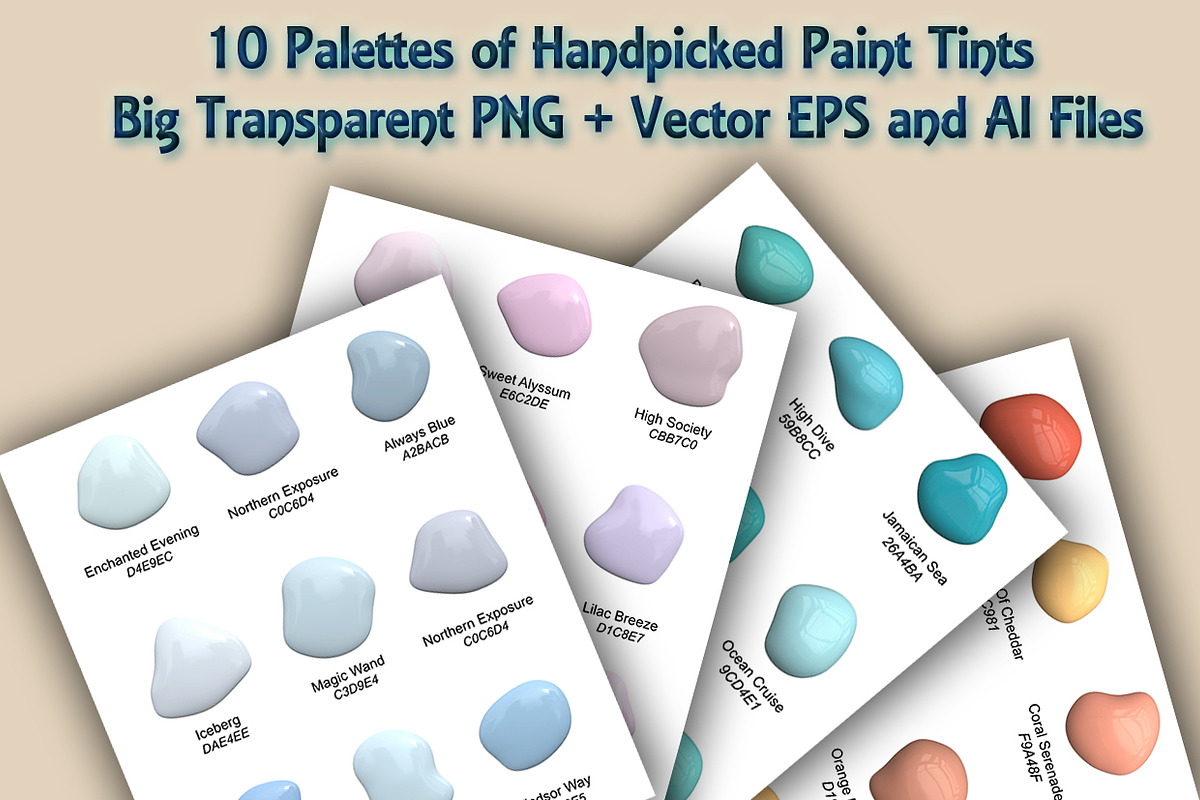 10 Palettes of Handpicked Paint Tint, an Object Graphic by Kseniya-Omega (Photo 1 of 3)