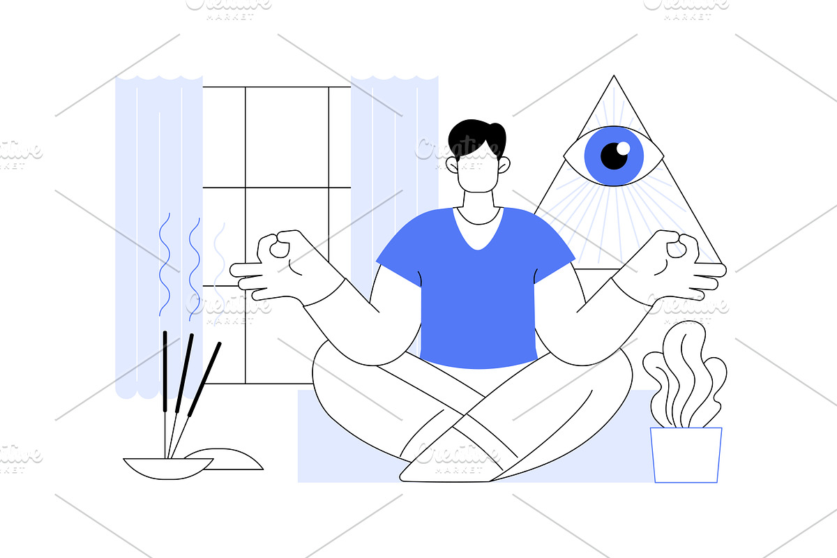 Stress control isolated cartoon, a Person Illustration by Visual Generation