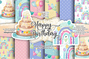 Birthday Party digital papers, a Pattern Graphic by designloverstudio (Thumbnail 1 of 7)