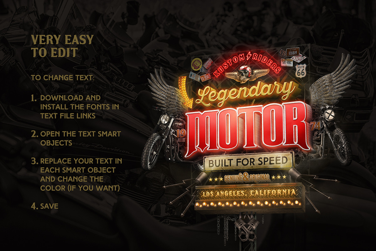 Light Sign Motorcycles Mockup, a Mockup by MDG (Photo 4 of 8)