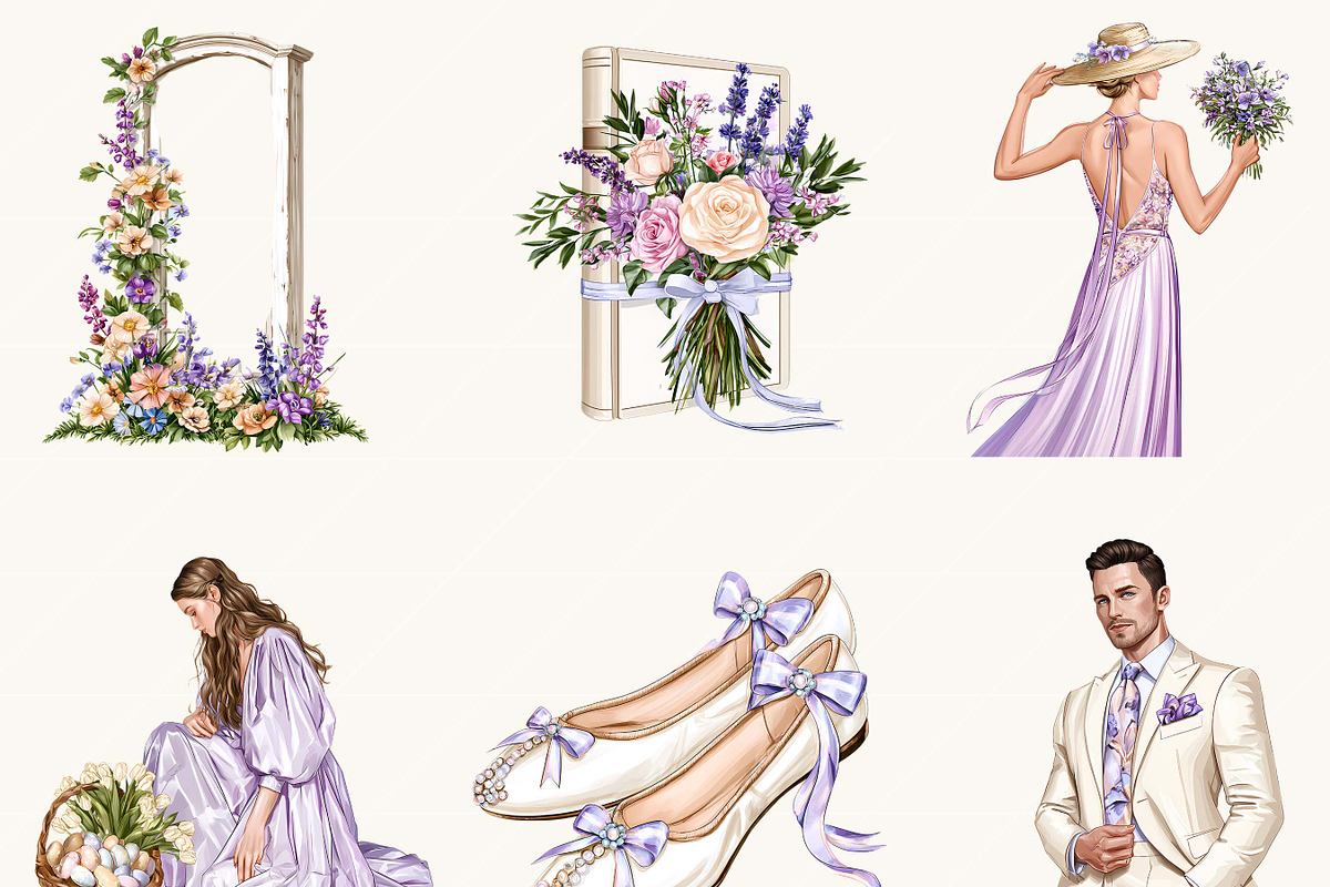 Elegant Wedding Gala Clipart, a Person Illustration by BusyDaydesign (Photo 6 of 9)