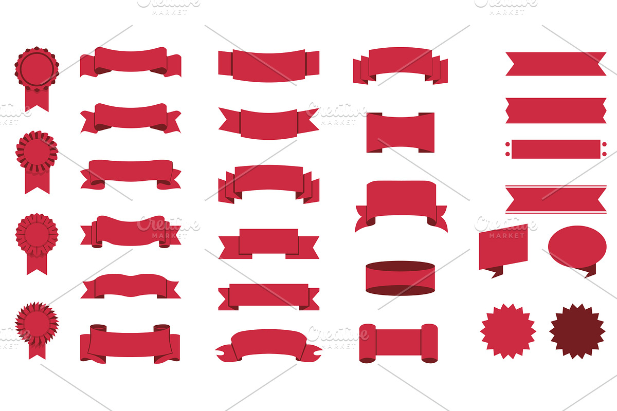 Red Ribbon Banners, a Finance Illustration by alexdndz