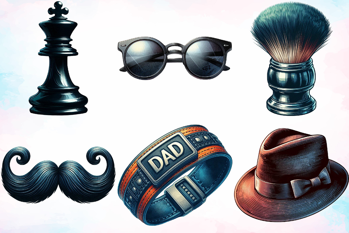 Classic Black Father's Day Clipart, a Seasonal Illustration by Canvas Craft (Photo 5 of 8)