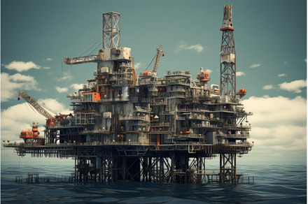 Industrial Gas oil rig platform, an Industrial Photo by Ylivdesign