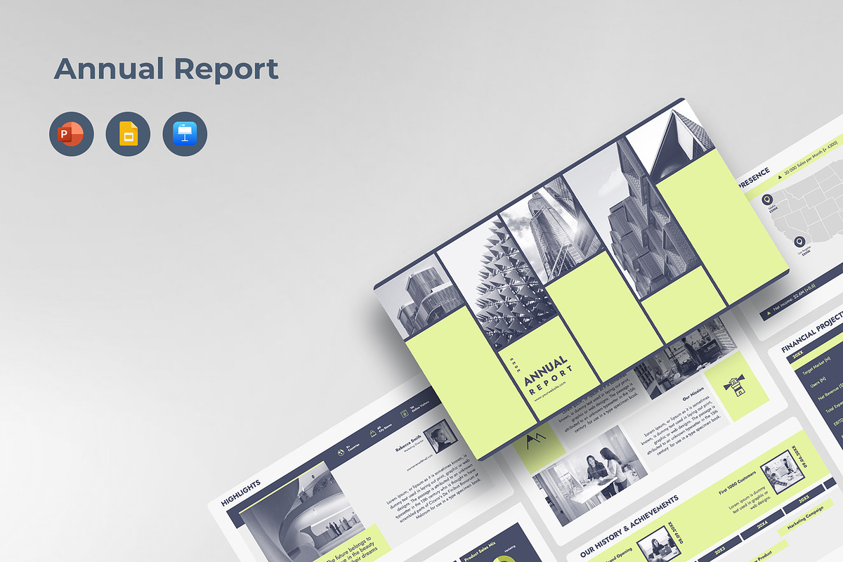 Annual Report Presentation Template, a Presentation Template by JetzTemplates (Photo 1 of 5)