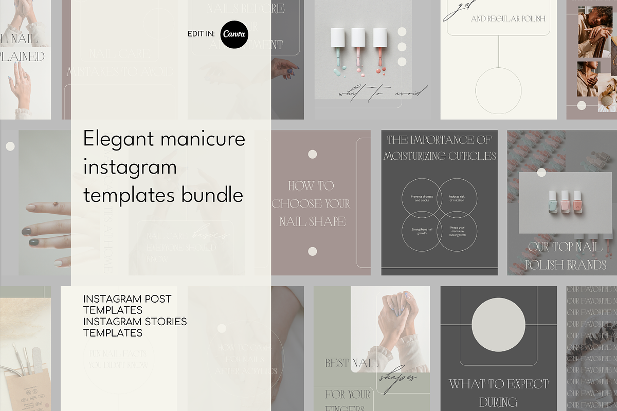 Elegant instagram manicure templates
