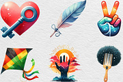 Minimalist Juneteenth Clipart, an Illustration by Black Bird Studio (Thumbnail 4 of 6)