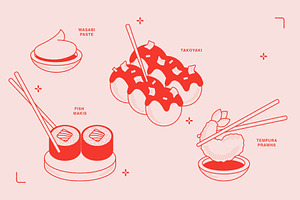 Japanese Food Vector Illustration