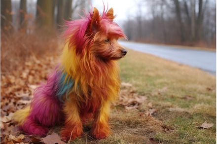 a dogs fur styled and colored with