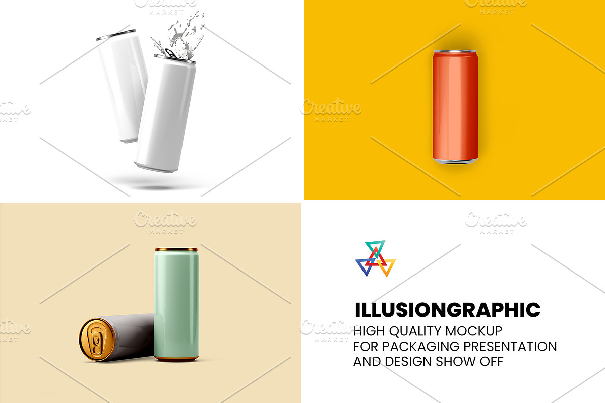 Can Mockup - 9 Views, a Packaging Mockup by Illusiongraphic (Photo 20 of 20)