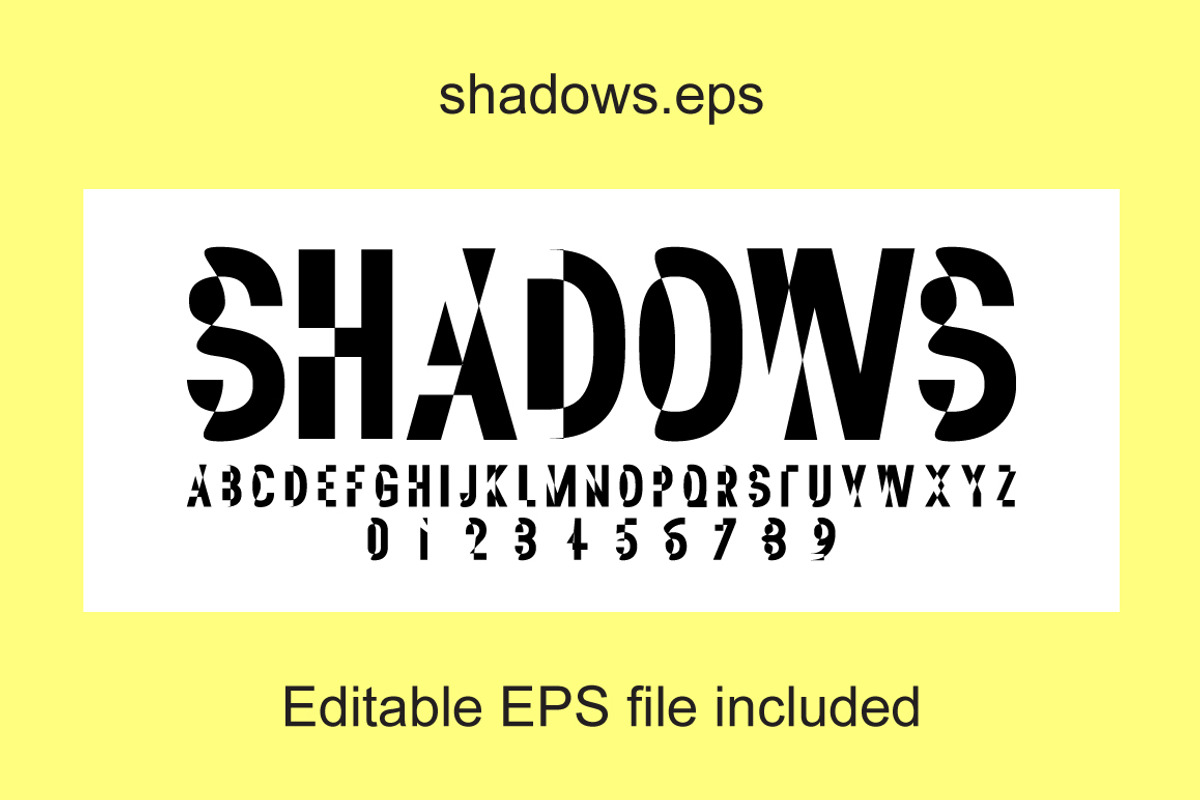 SHADOW Experimental Display Font, a Sans Serif Font by Guten Tag Vector (Photo 6 of 7)